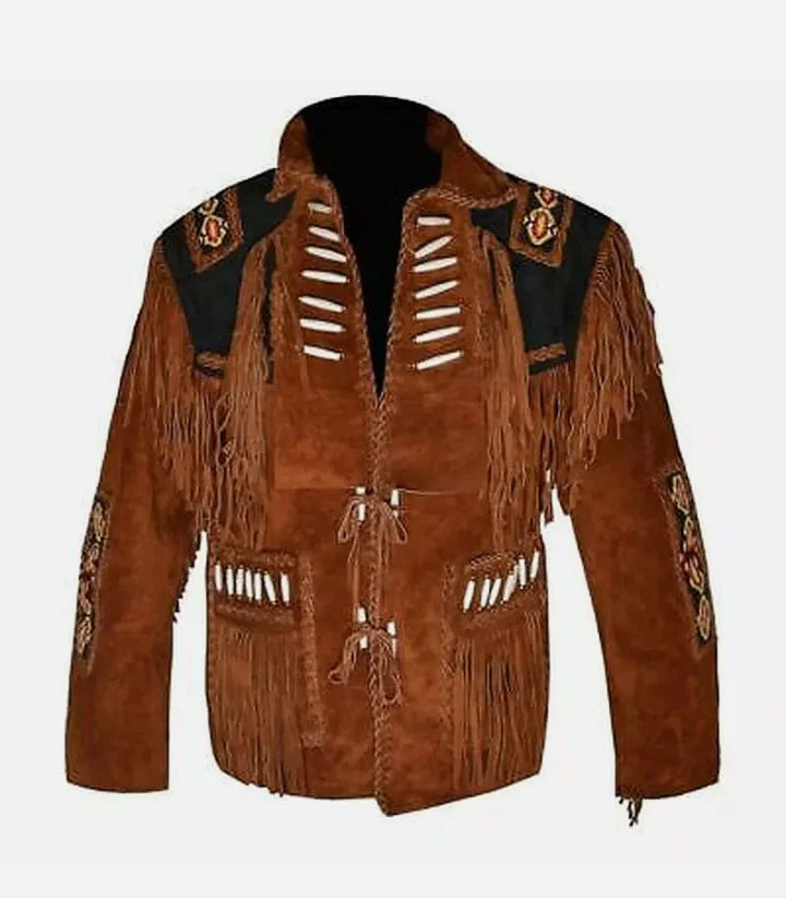 100% Real Suede Western Style Leather Jacket