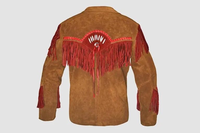Men's Western Jackets - Red Fringe