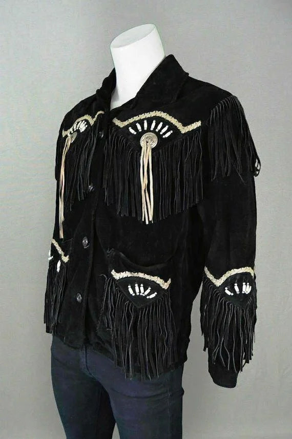 Real Suede Handmade Fringe Jacket