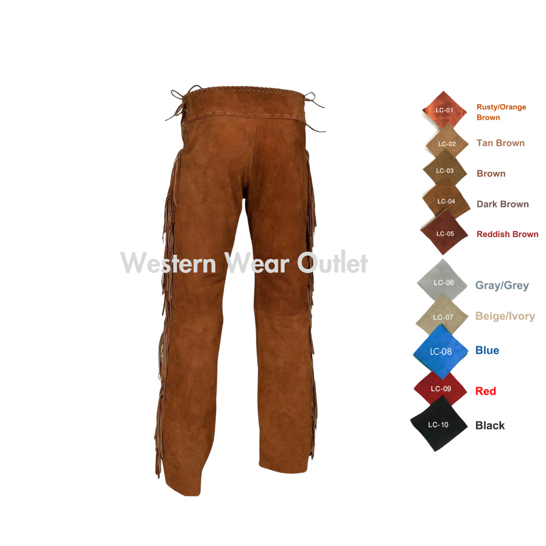 Rusty Brown Pant With Laces And Fringes, MSP16