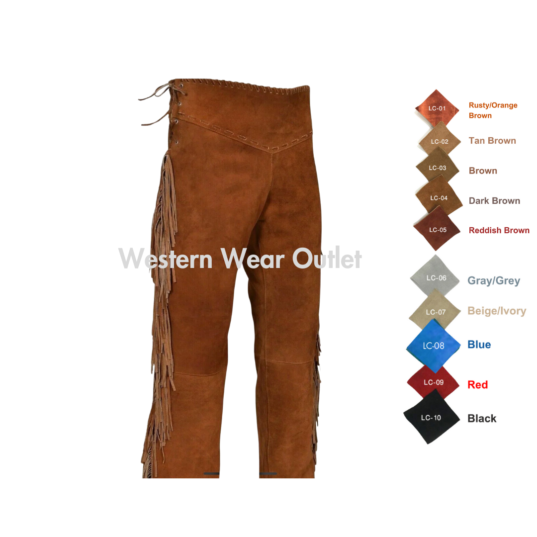 Rusty Brown Pant With Laces And Fringes, MSP16