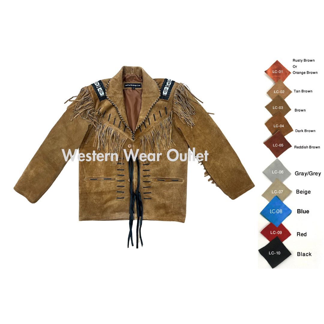 Amazing Men Hunter Style Suede Fringe Jacket