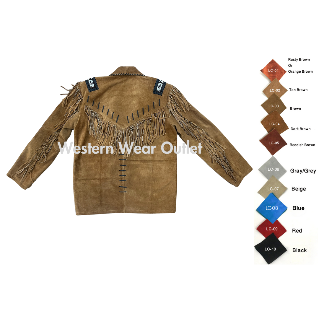 Amazing Men Hunter Style Suede Fringe Jacket