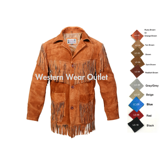 Rusty Brown Suede Jacket | Fringed Western Cowboy | MWJ1