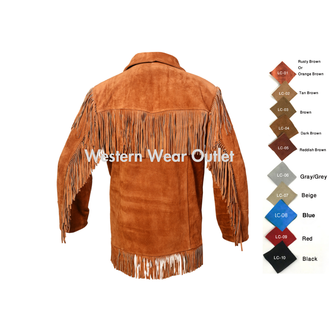 Rusty Brown Suede Jacket | Fringed Western Cowboy | MWJ1