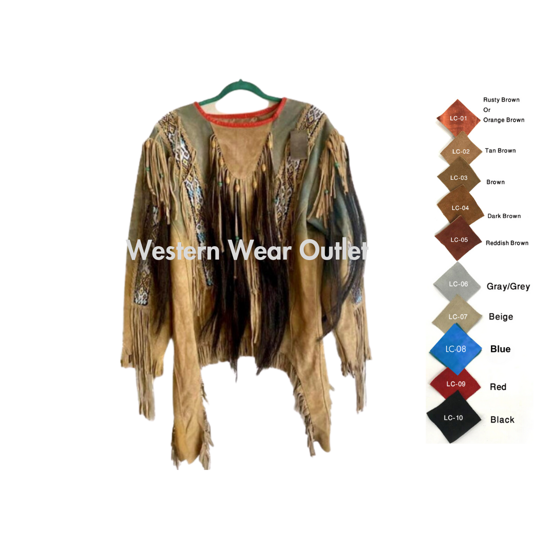 Native American Indian Beaded Shirt Suede Sioux War Shirt, SWS2