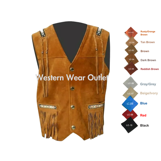 Western Cowboy Brown Suede Vest with Fringes: Dynamic and Timeless Appeal