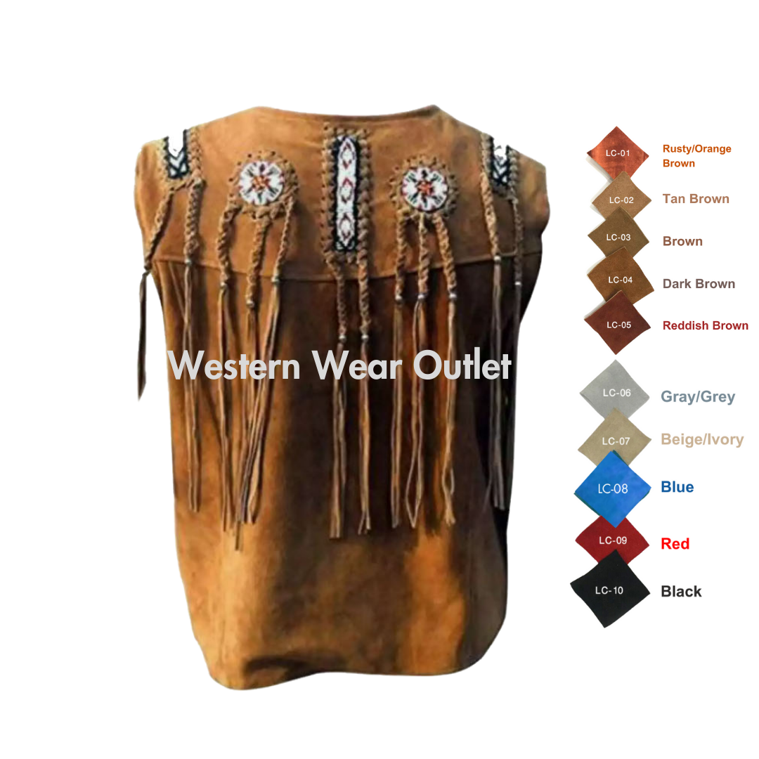 Western Cowboy Brown Suede Vest with Fringes: Dynamic and Timeless Appeal