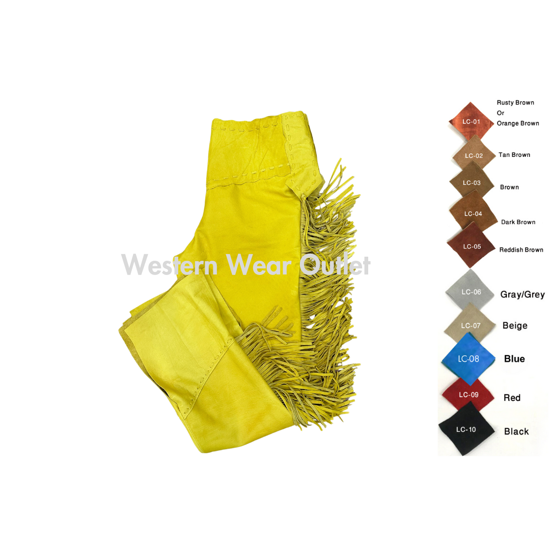 Western Yellow Suede Fringes Pant, MSP119Y