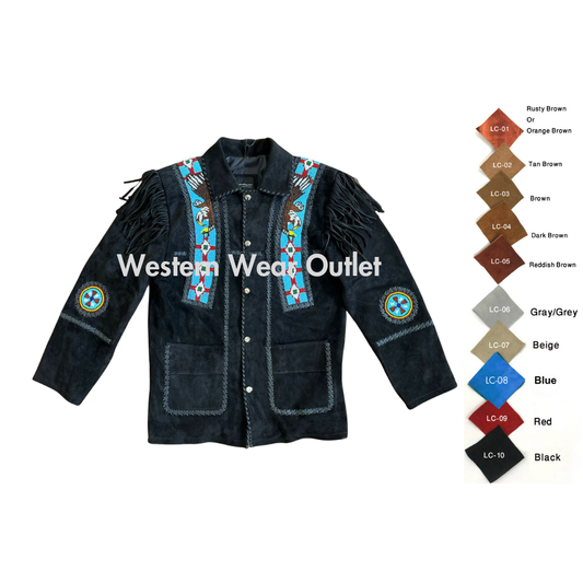 Black Suede Jacket - Beaded Jacket Men