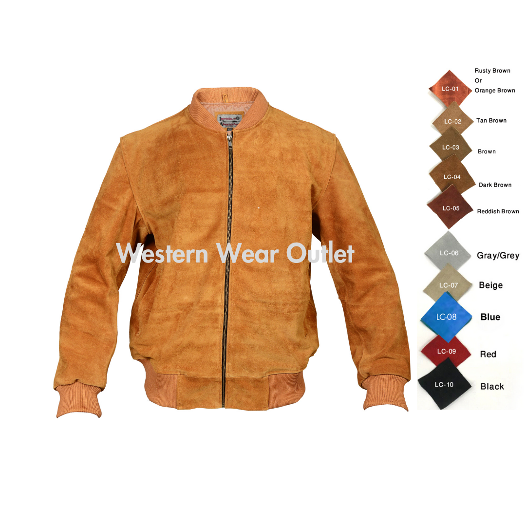 Brown Suede Bomber Jacket 