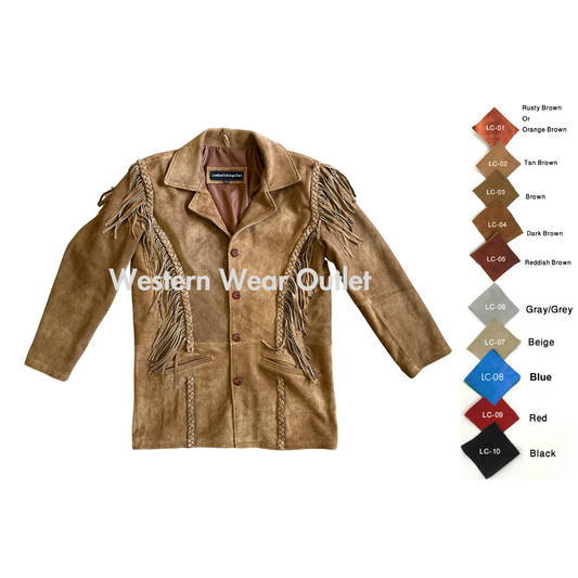 Classic Men's Suede Fringe Jacket