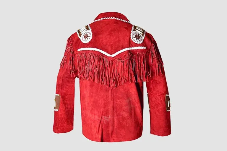 Cowboy Red Suede Fringe Jacket 