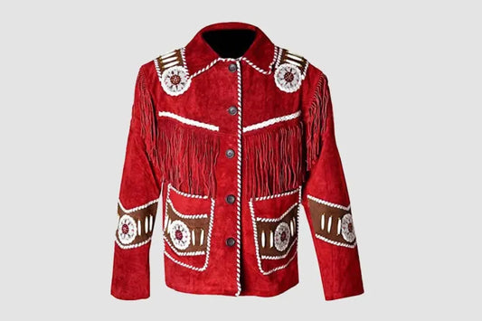 Cowboy Red Suede Fringe Jacket 