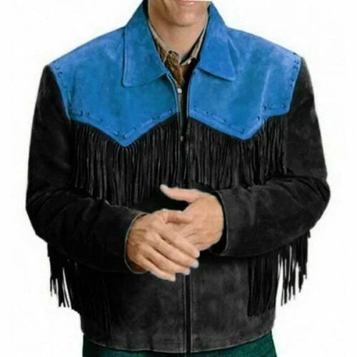 Cowboy Style Men’s Jacket -  Native American Biker Style