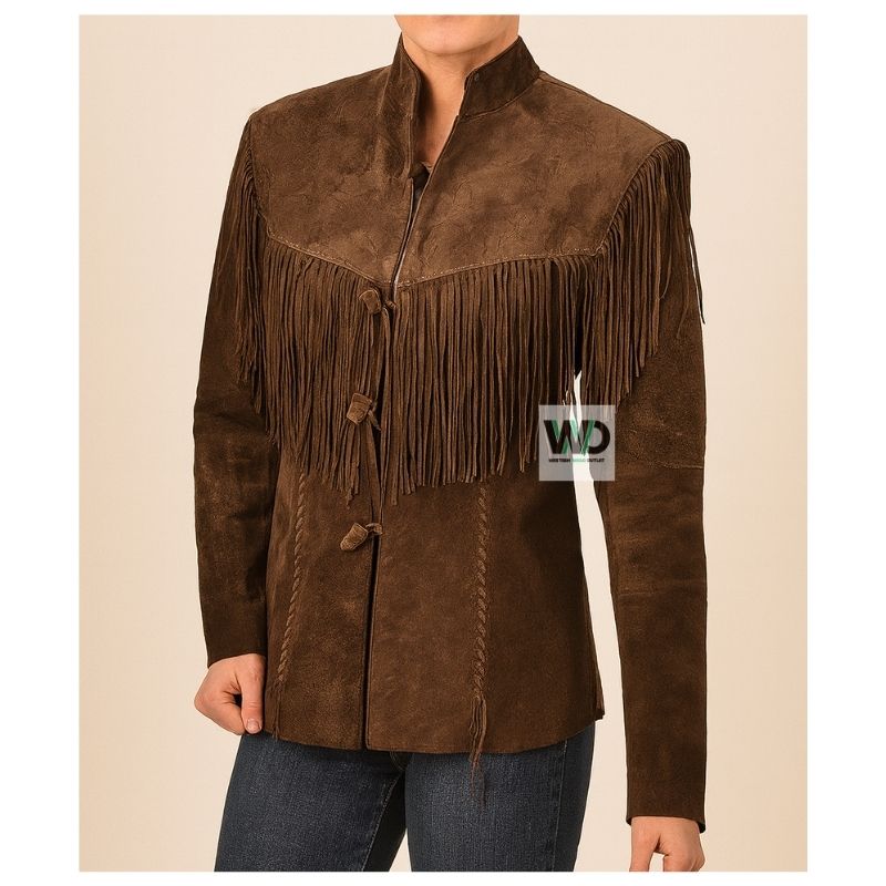 Cowgirl Fringe Jacket Women’s Western Suede Vintage Style CBJ69