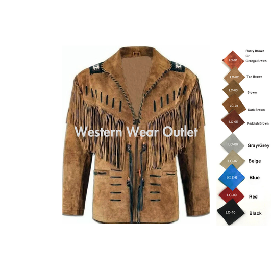 Handcrafted Men’s Suede Jacket with Fringes