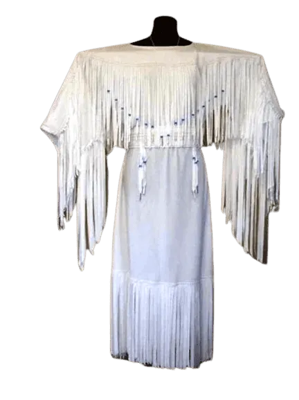 Long fringes wedding maxi - Powwow Regalia Dress