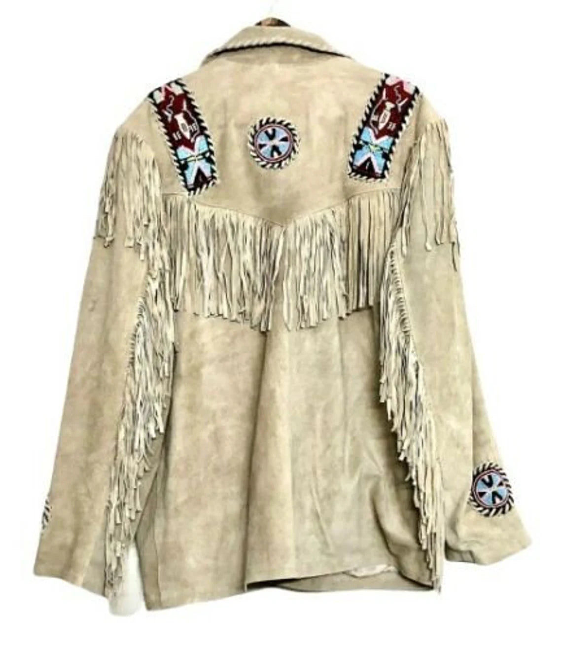 1980s Rockabilly Buckskin Jacket Cowboy Western American Indian Jacket With Fringes & Beads