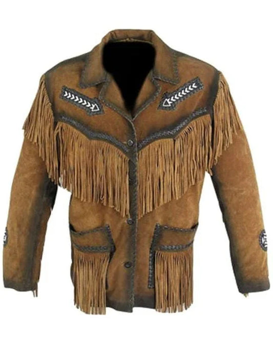 Men's Suede Jacket With Fringes