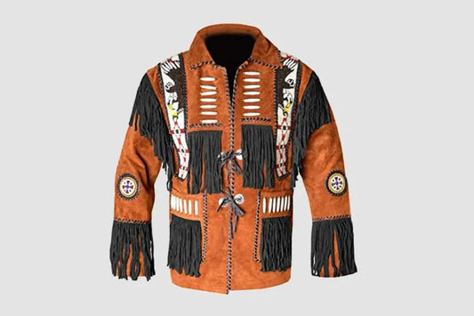Men’s Traditional Cowboy Western Suede Leather Jacket