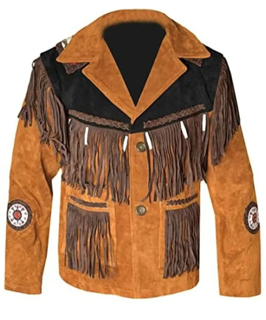 Mens Fringed Leather Jacket