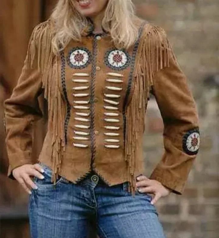 Native American Cowgirl Leather Jacket
