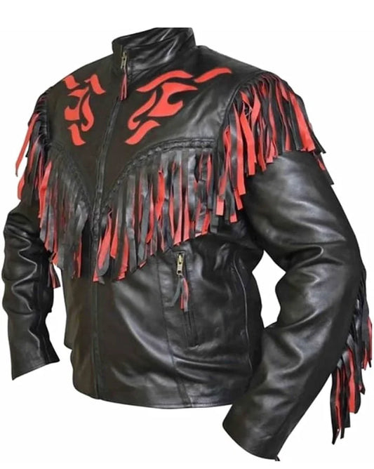 Native Style Leather Jacket - Black Leather Jackets 