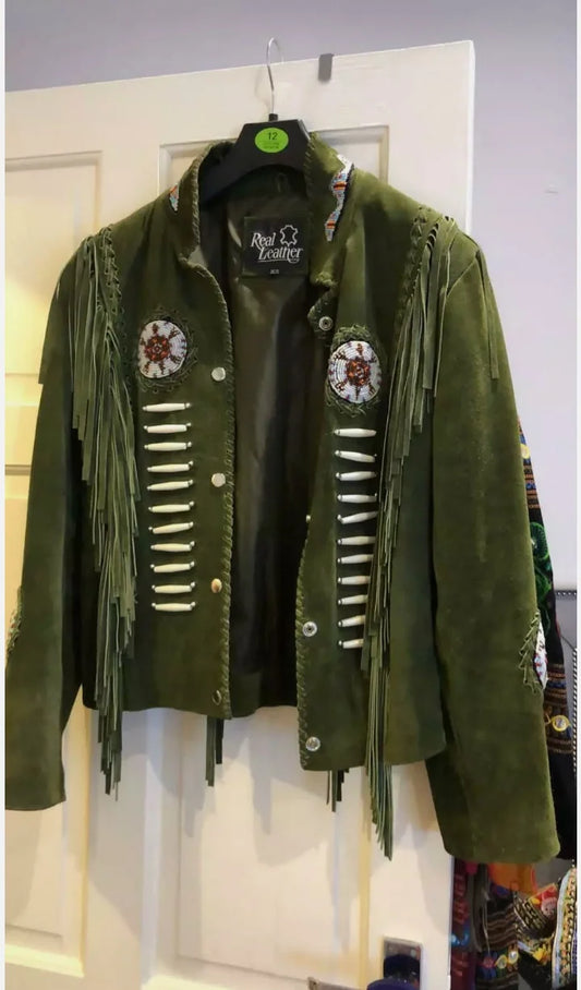 Western Fringe Jacket Men's - Beaded Jacket