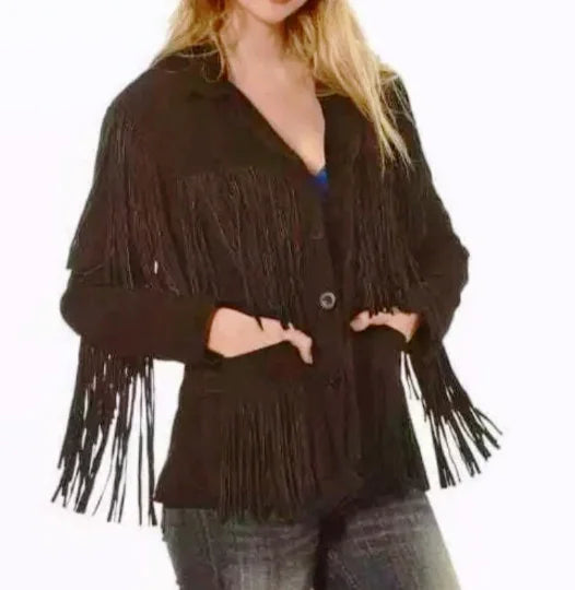 Western Style Fringe Jacket For Women