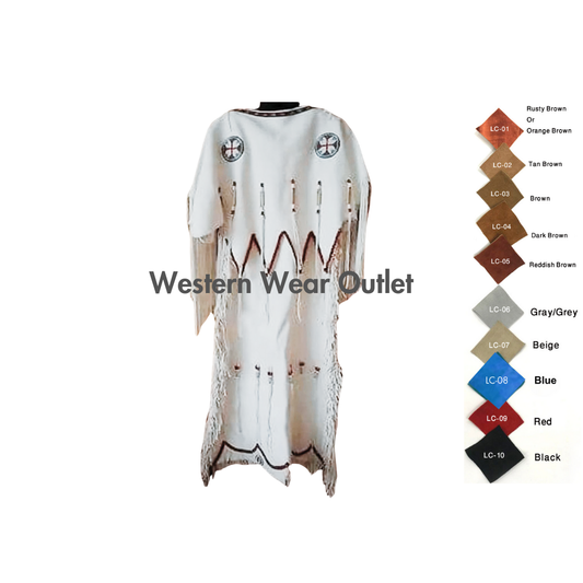 Women's Leather Wedding Fringes Maxi With Beads | WLM6