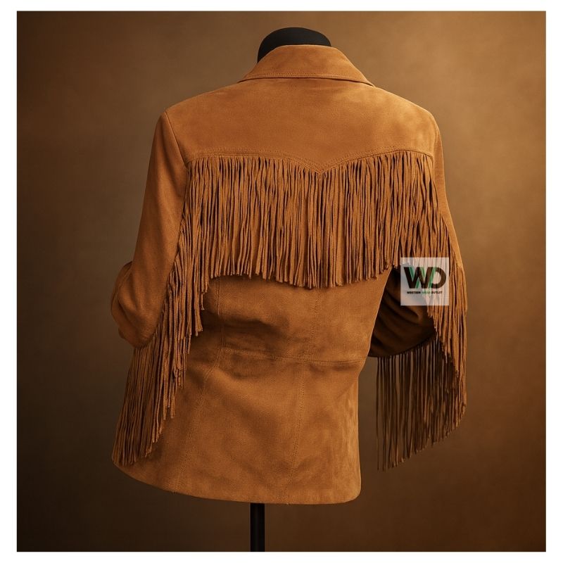 Women’s western fringe jacket Cowgirl Outfit RLJ80 backside view