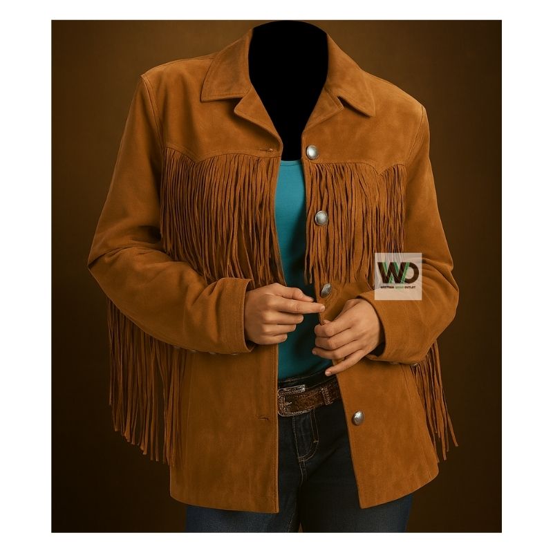Women’s western fringe jacket Cowgirl Outfit RLJ80 Front view