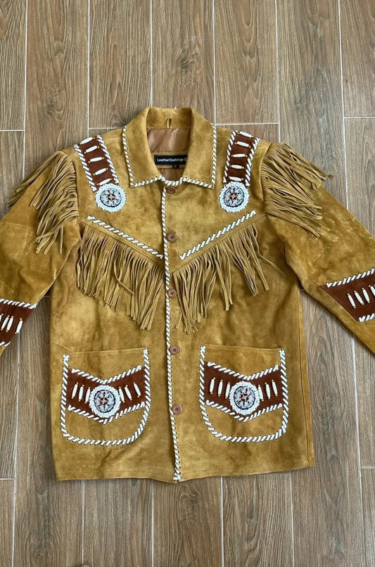 suede fringe jacket men